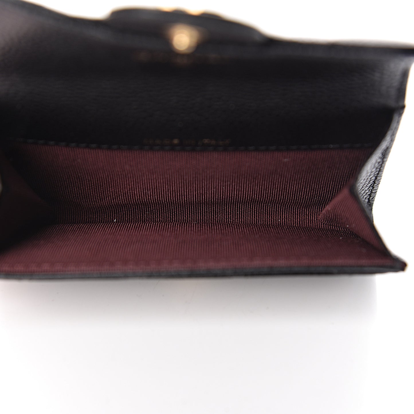Caviar Quilted Flap Card Holder Black