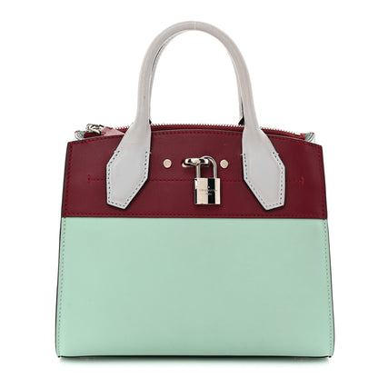 Louis Vuitton Calfskin City Steamer Mini Gris Burgundy Light Green 1 of 12