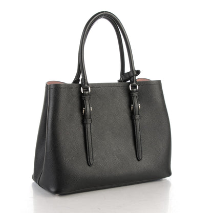 Prada Saffiano Cuir Double Handle Tote Black Mughetto 3 of 7