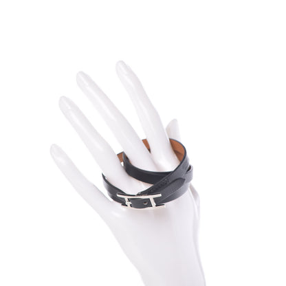 Hermes Chamonix Hapi 3MM Triple Tour Bracelet S Black 2 of 6
