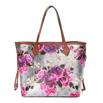 Louis Vuitton Metallic Monogram LV Garden Neverfull MM Silver 3 of 9