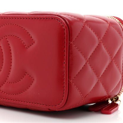 Chanel Lambskin Quilted Small Pillow Crush Vanity Case With Chain Red 8 of 10