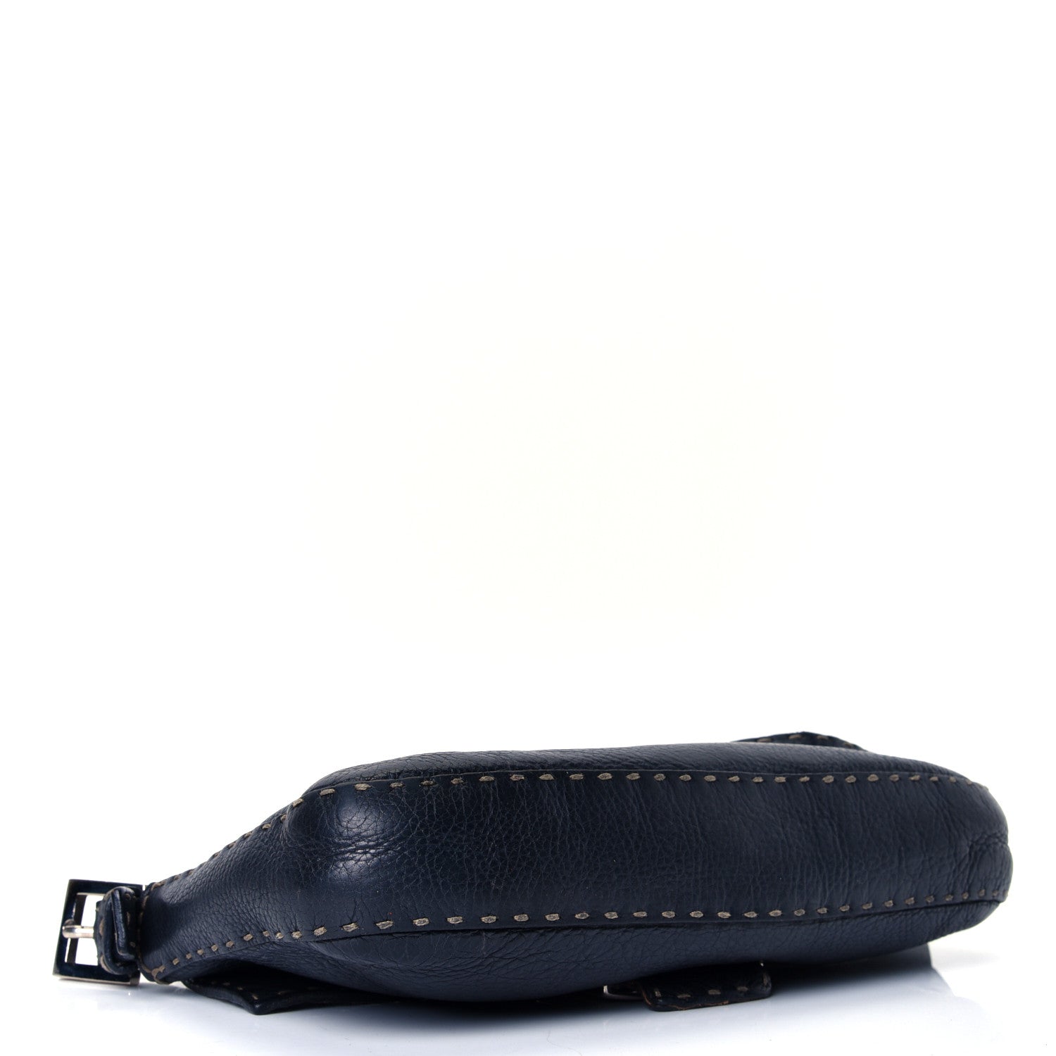Fendi Calfskin Romano Selleria Baguette Dark Blue 3 of 4