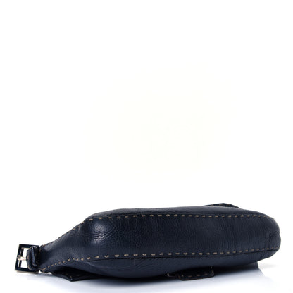Fendi Calfskin Romano Selleria Baguette Dark Blue 3 of 4