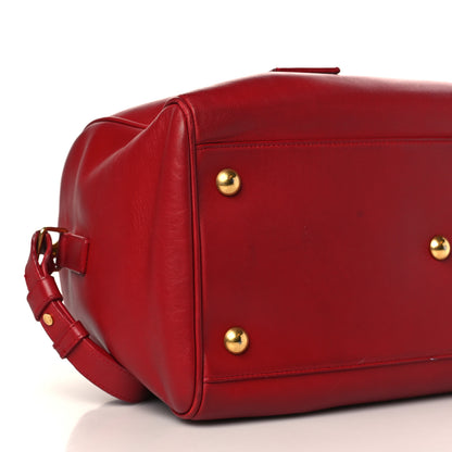 Saint Laurent Calfskin Classic Duffle 6 Red 8 of 14