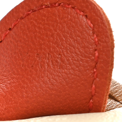 Hermes Milo Lambskin Grigri Rodeo Horse Bag Charm PM Craie Sesame Cornaline 3 of 5