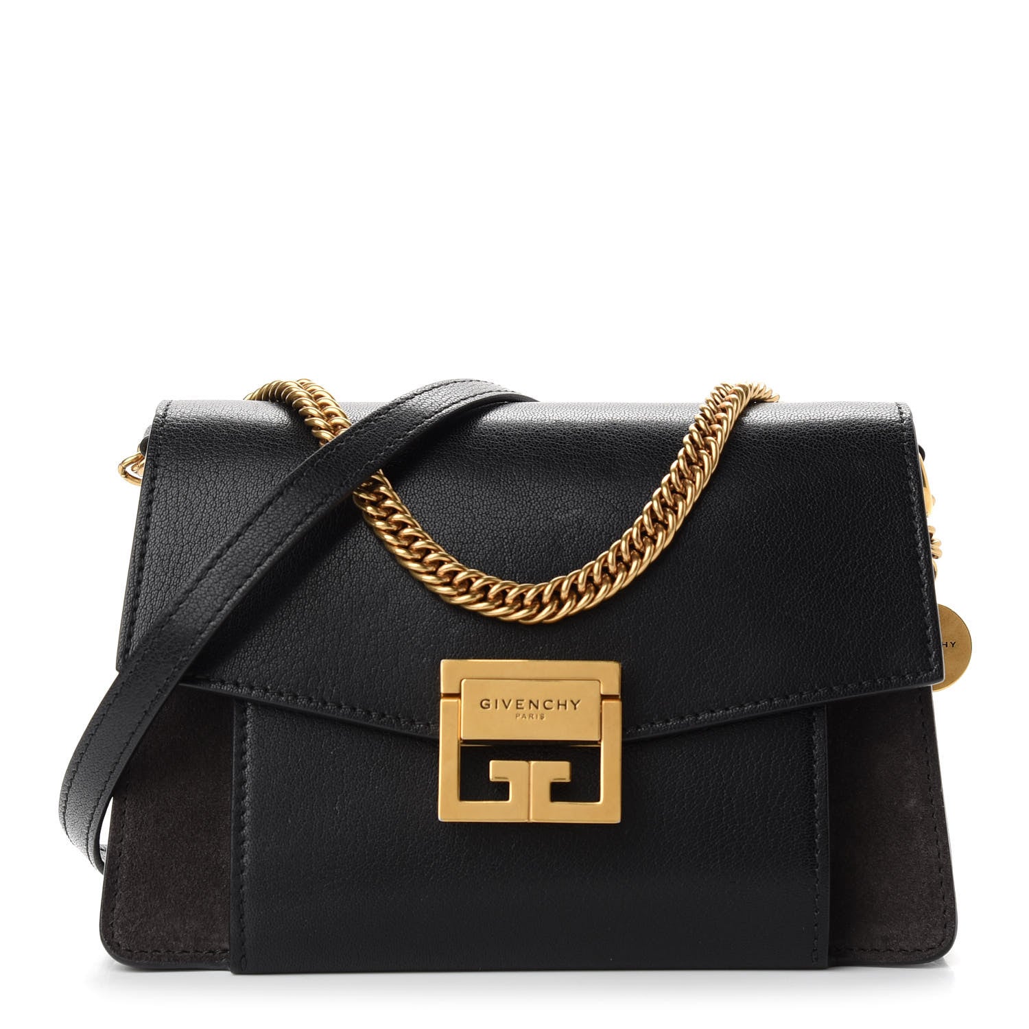 Givenchy Goatskin Suede Small GV3 Shoulder Bag Black 1 of 8