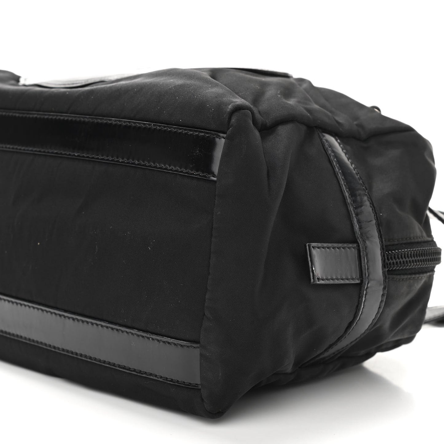 Tessuto Nylon Spazzolato Logo Tote Black