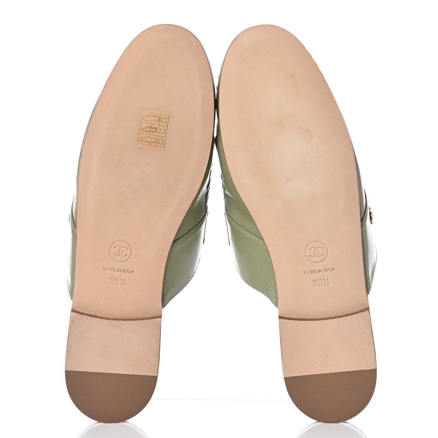 Chanel Lambskin Kangaroo Mules 39.5 Light Green 5 of 10