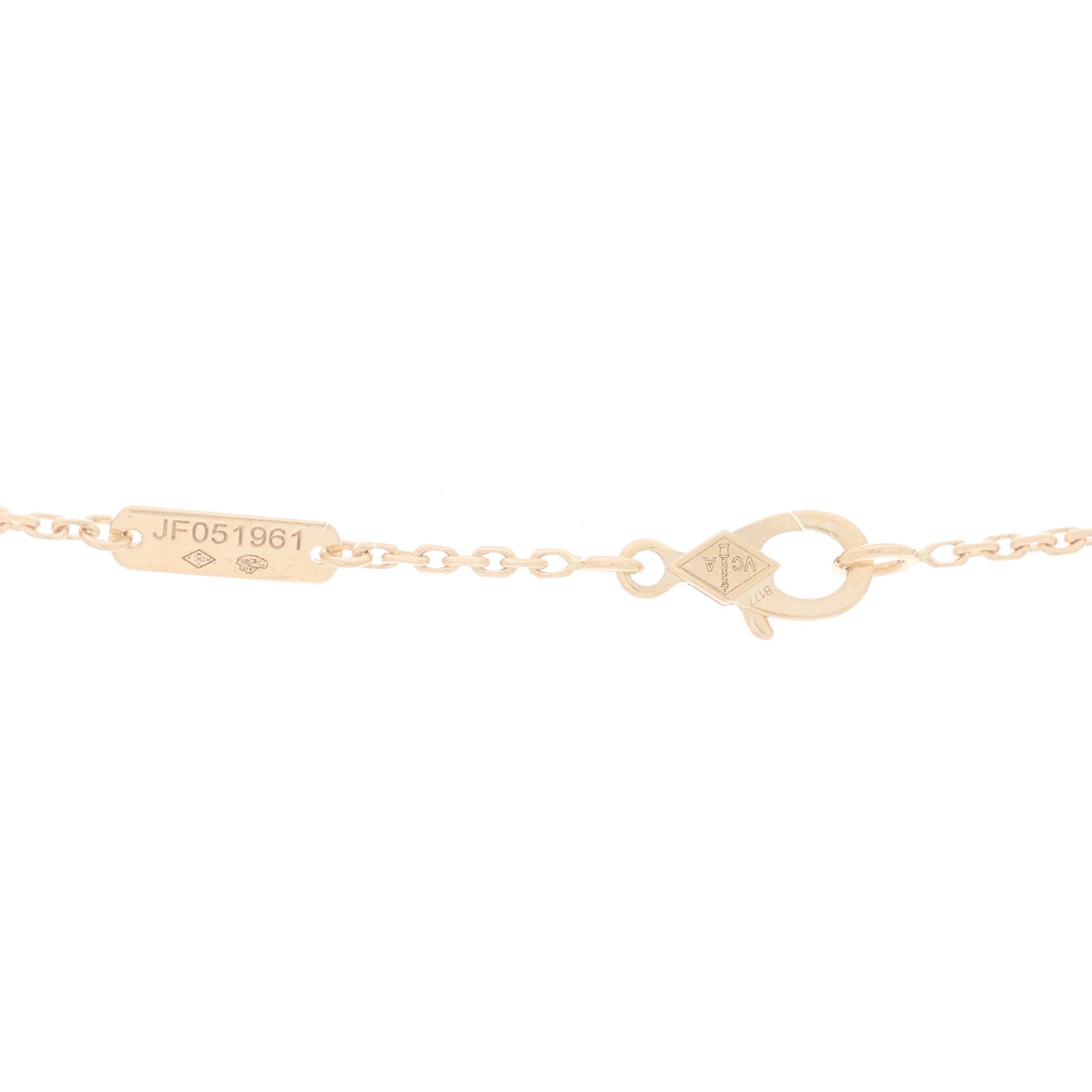 18K Rose Gold Diamond Vintage Alhambra Pendant Necklace