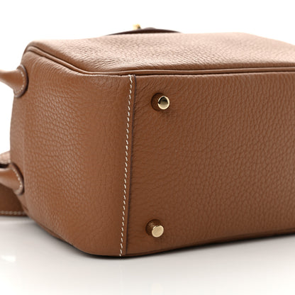 Hermes Taurillon Clemence Mini Lindy 20 Gold 9 of 11