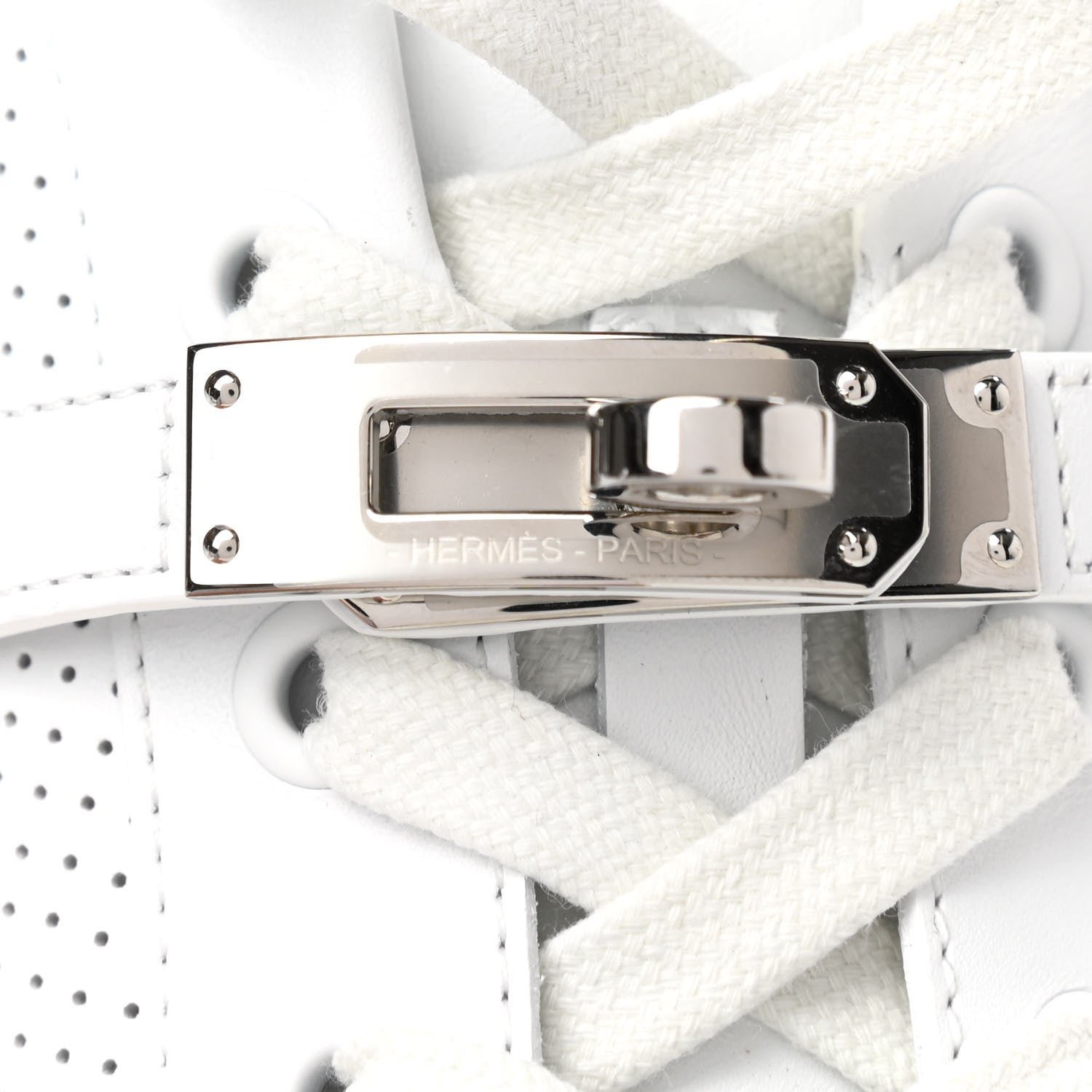 Hermes Calfskin Perforated Day Sneakers 36.5 White 9 of 9