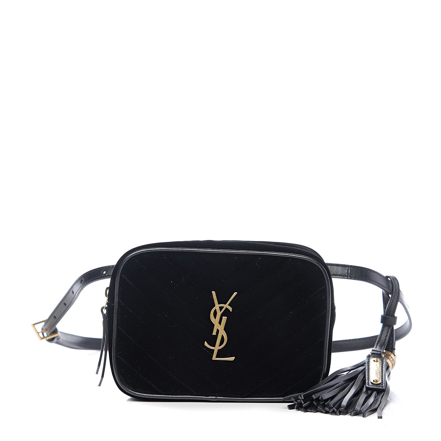 Saint Laurent Velour Matelasse Monogram Lou Belt Bag Black 1 of 8