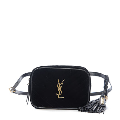Saint Laurent Velour Matelasse Monogram Lou Belt Bag Black 1 of 8