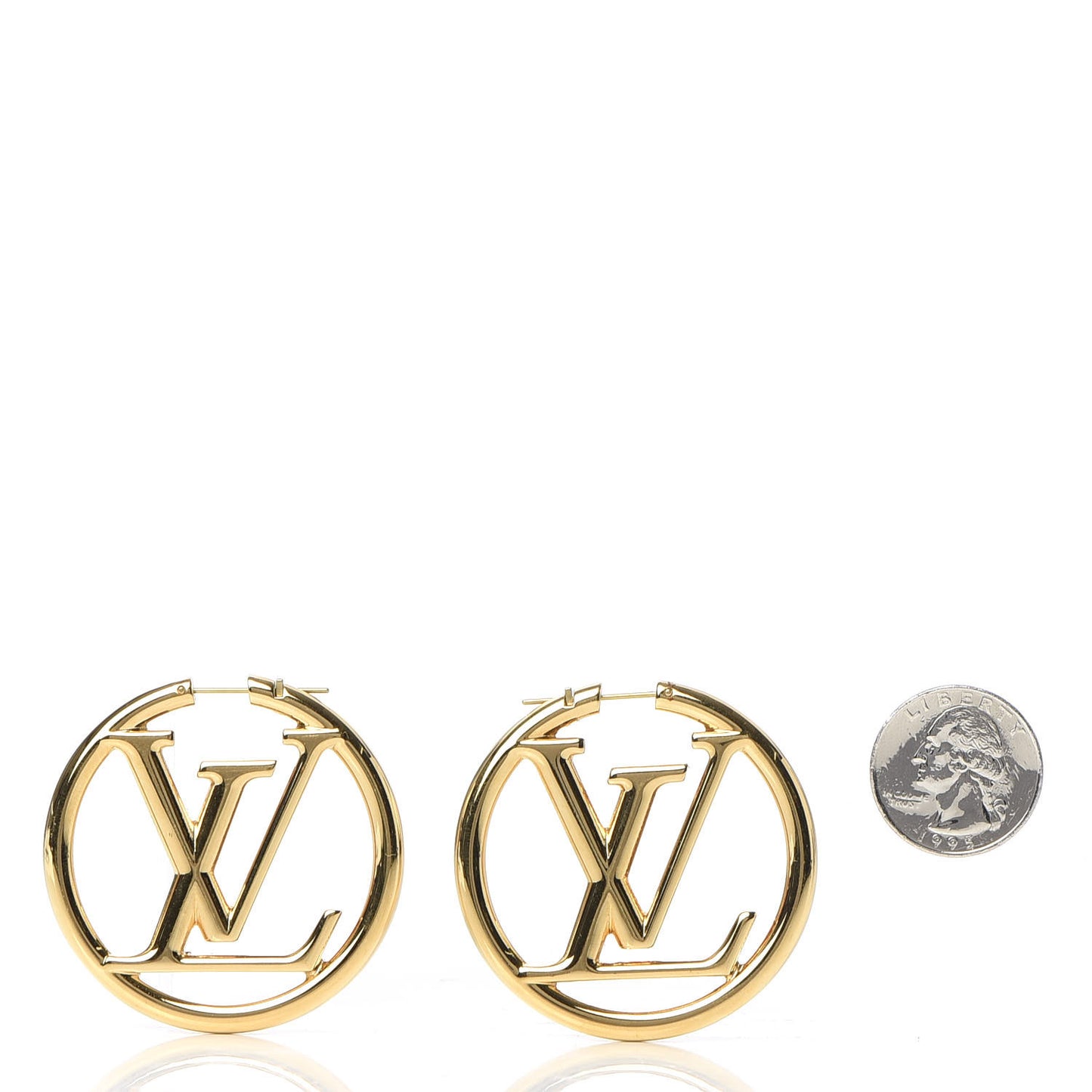 Metal Louise Hoop Earrings Gold