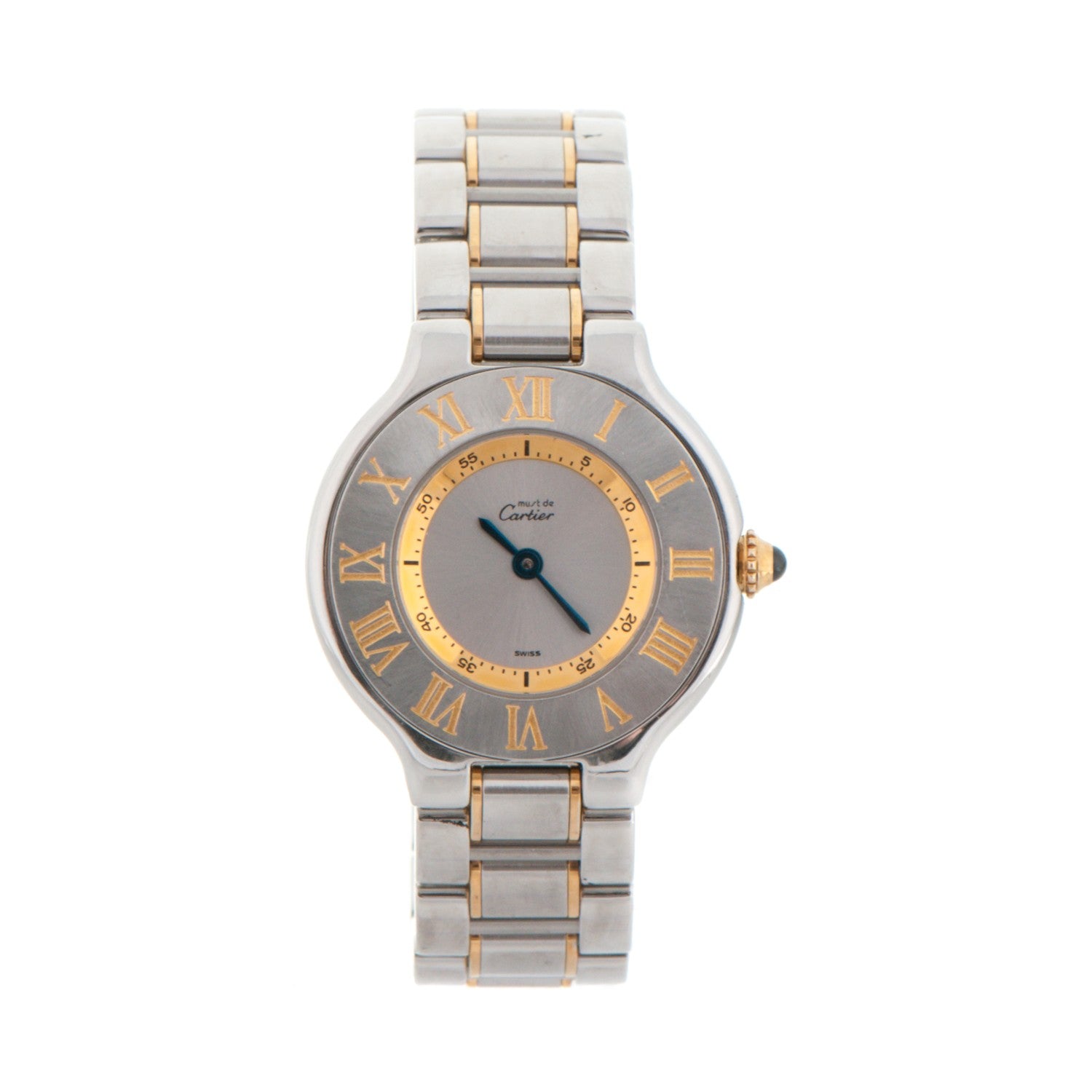 Cartier Stainless Steel 18K Yellow Gold 28mm Must De 21 Quartz Watch 1 of 8