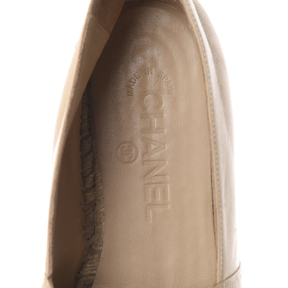 Chanel Lambskin CC Espadrilles 39 Beige Black 9 of 12
