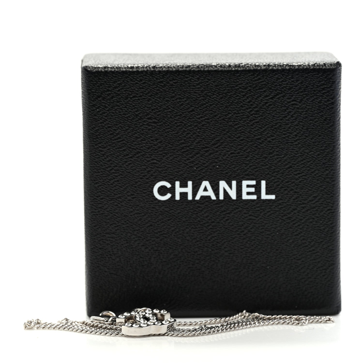Chanel Crystal Timeless CC Necklace Silver 6 of 6