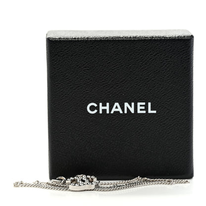 Chanel Crystal Timeless CC Necklace Silver 6 of 6