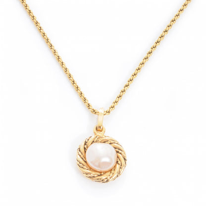 Chanel Pearl Short Necklace Gold 1 of 5