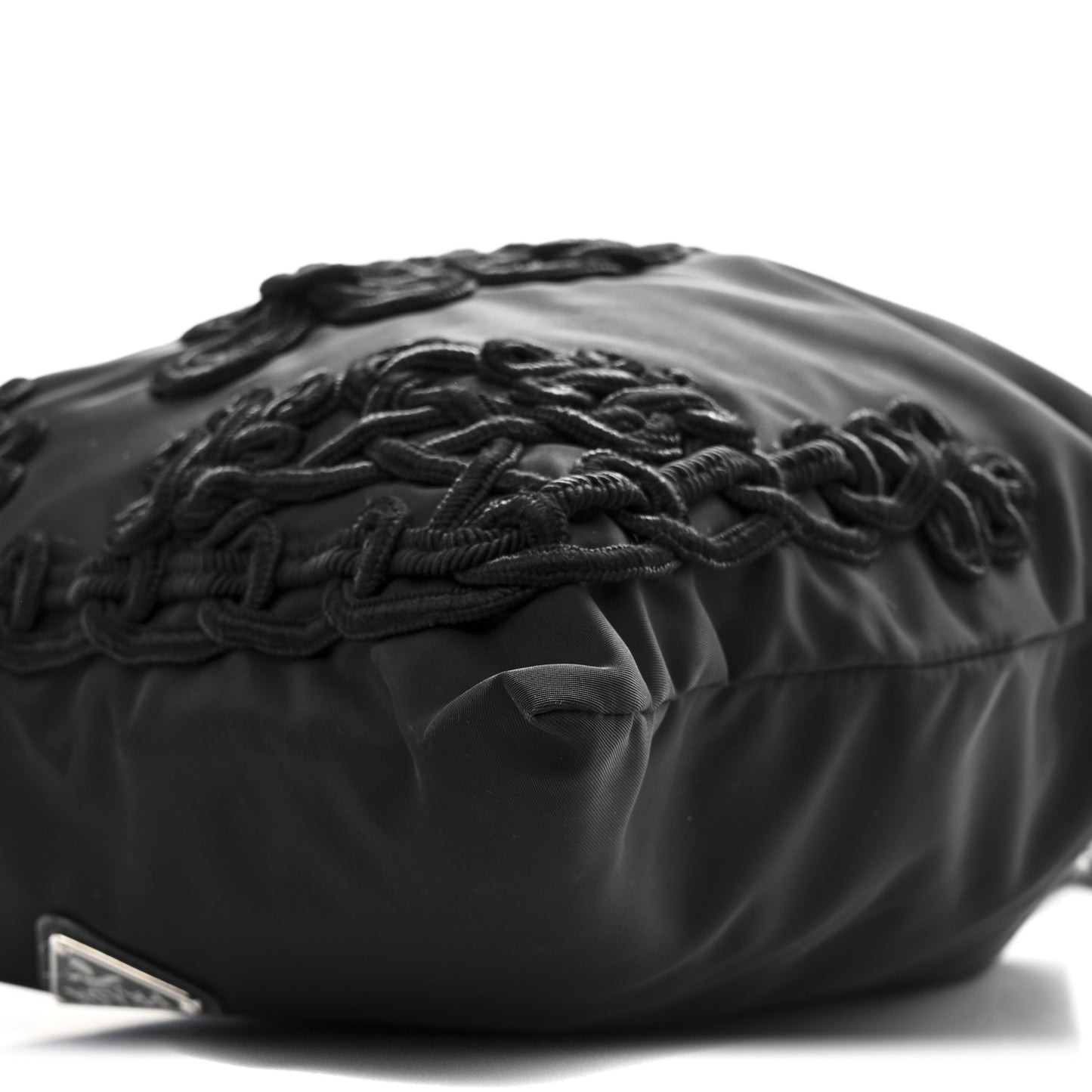 Tessuto Nylon Passama Embroidered Bag Black
