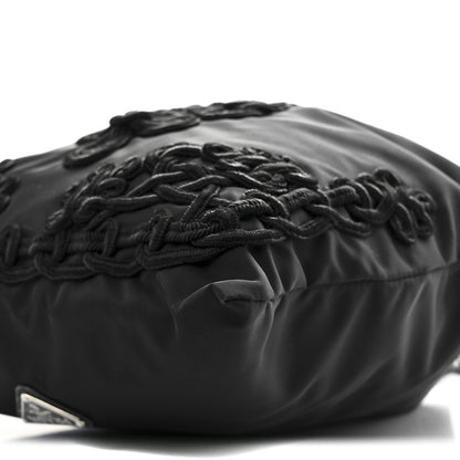 Prada Tessuto Nylon Passama Embroidered Bag Black 10 of 10