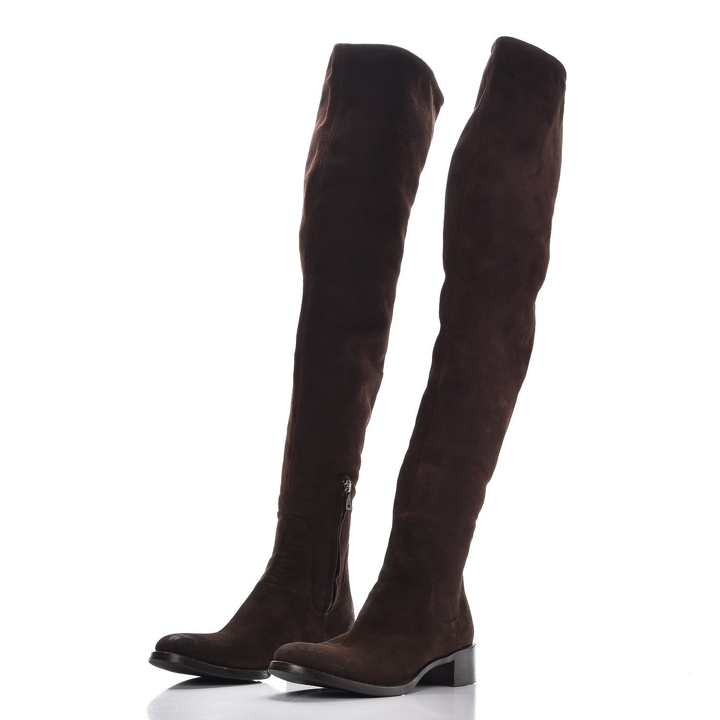 Suede High Boots 37 Brown