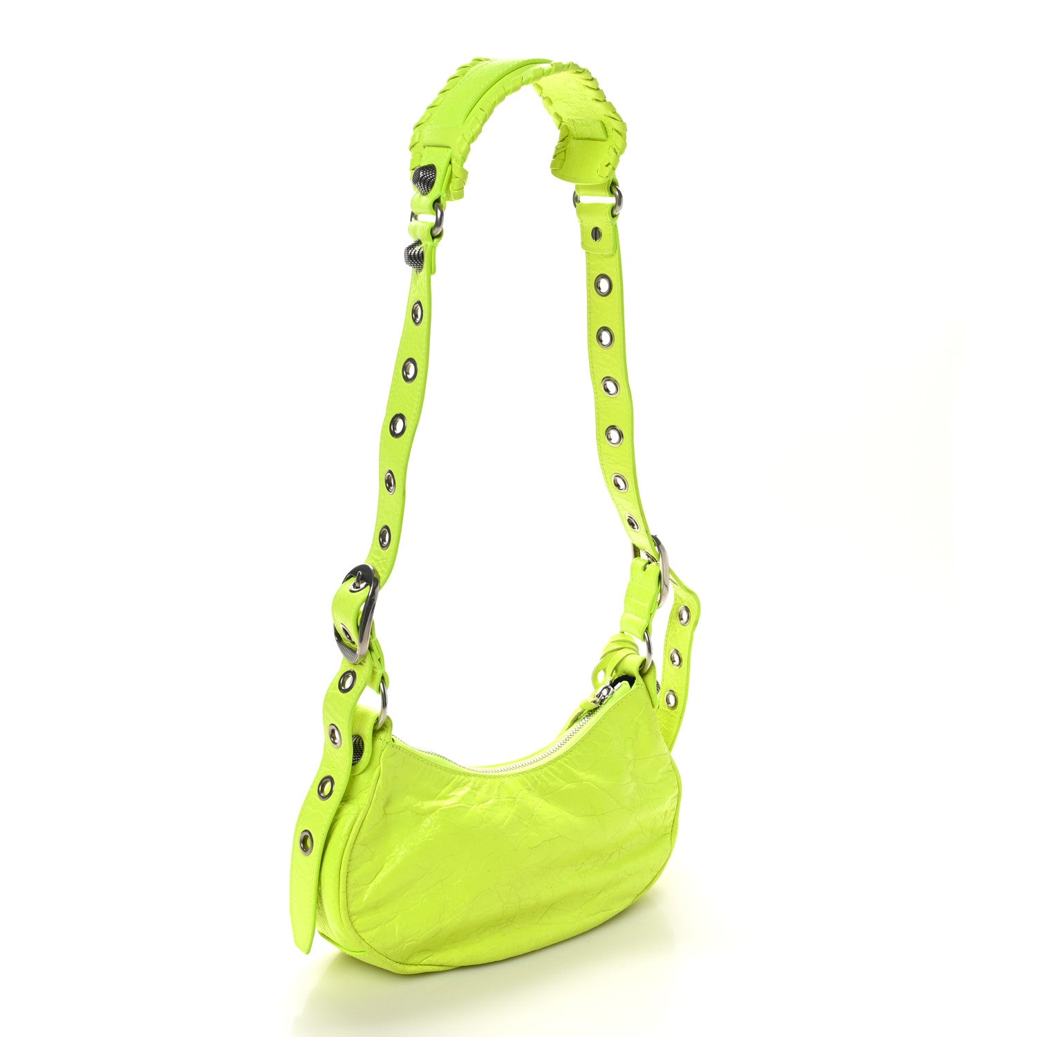 Balenciaga Agneau Arena Le Cagole Shoulder Bag XS Fluo Yellow 3 of 10