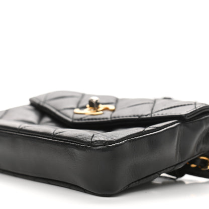Chanel Lambskin Quilted Flap Waist Belt Bag Black 12 of 13
