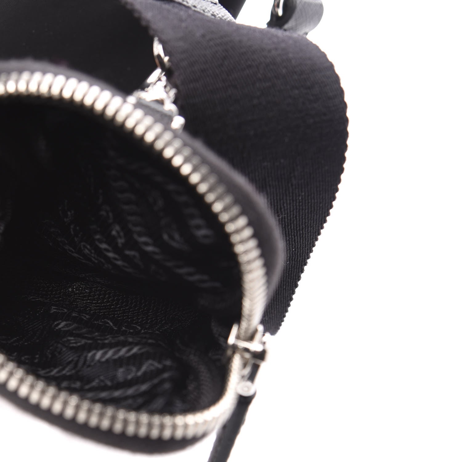 Prada Nylon Rubber Logo Compact Crossbody Bag Black 11 of 12