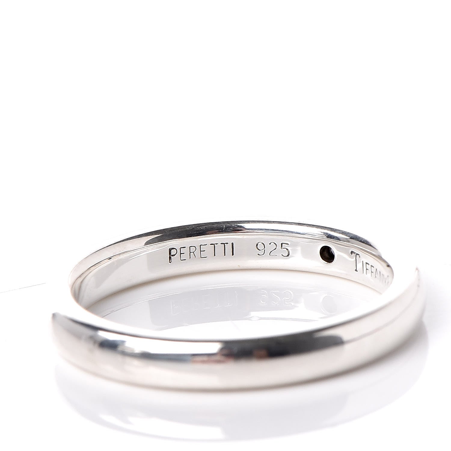 Tiffany Sterling Silver Diamond Elsa Peretti Band Ring 49 5 5 of 5
