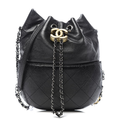 Chanel Calfskin Quilted Small Gabrielle Bucket Black 1 of 9