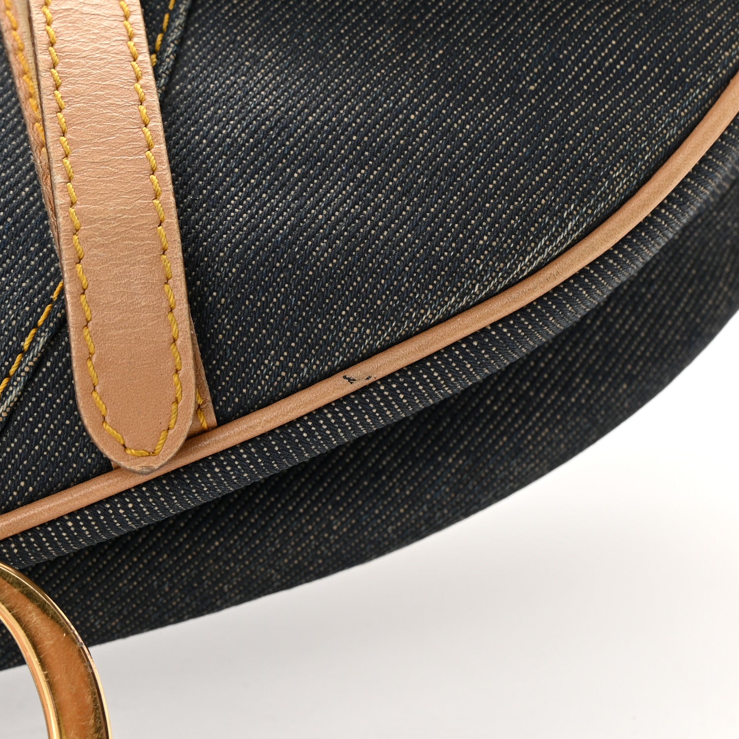 Christian Dior Denim Calfskin Saddle Bag Blue 13 of 20