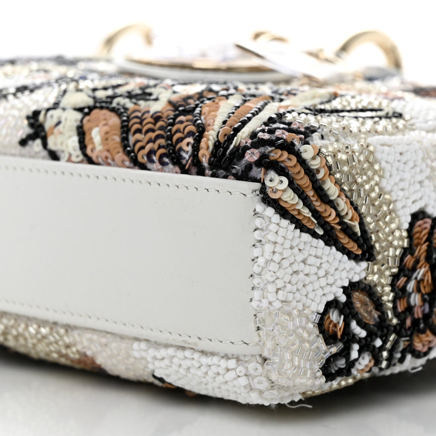 Calfskin Sequin Embroidered Butterfly Lady D-Joy Multicolor