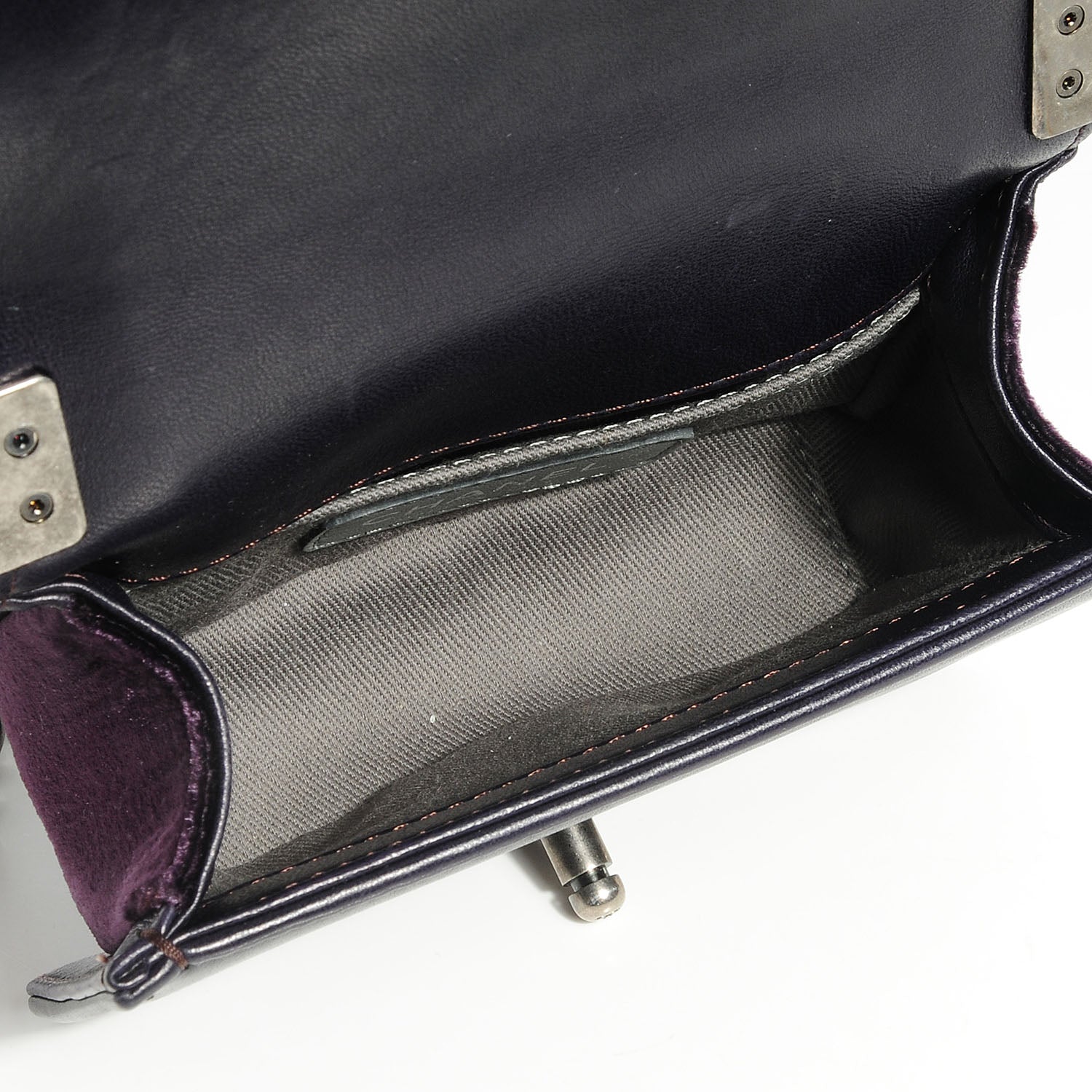 Chanel Velvet Mini Boy Flap Purple 5 of 9