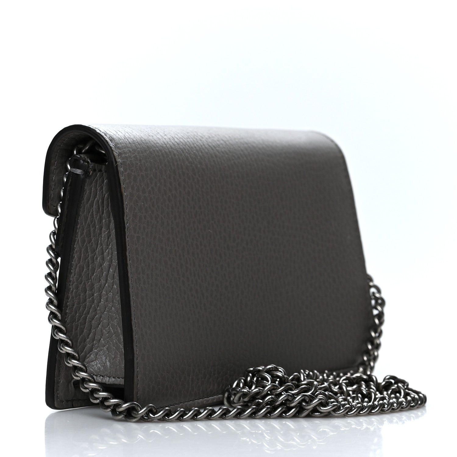Gucci Dollar Calfskin Crystal Super Mini Dionysus Shoulder Bag Dusty Grey Black Diamond 3 of 9