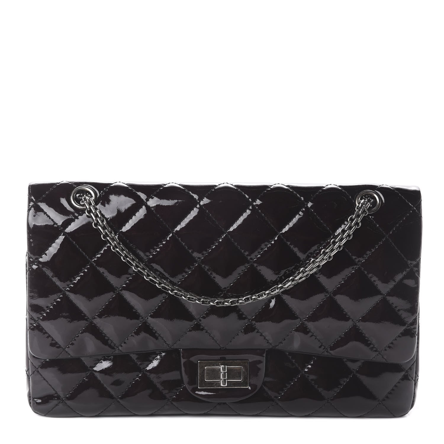 Chanel Patent Quilted 2.55 Reissue 227 Flap Prune 1 of 9