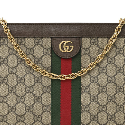 Gucci GG Supreme Monogram Web Medium Ophidia Chain Shoulder Bag Brown 8 of 11