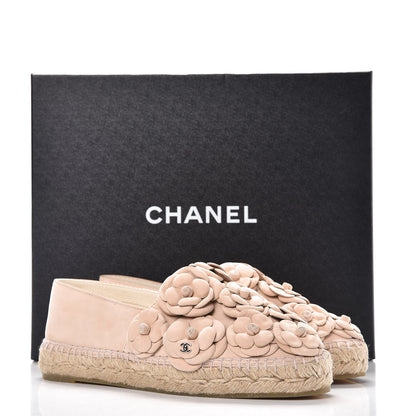 Chanel Suede Camellia CC Espadrilles 37 Pink 9 of 9