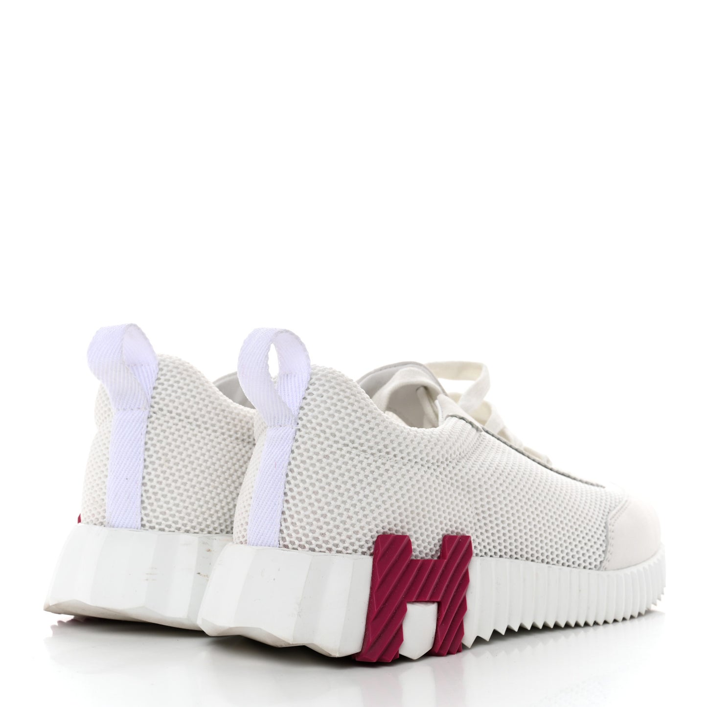 Air Mesh Suede Goatskin Bouncing Sneakers 37 White Orange Pink