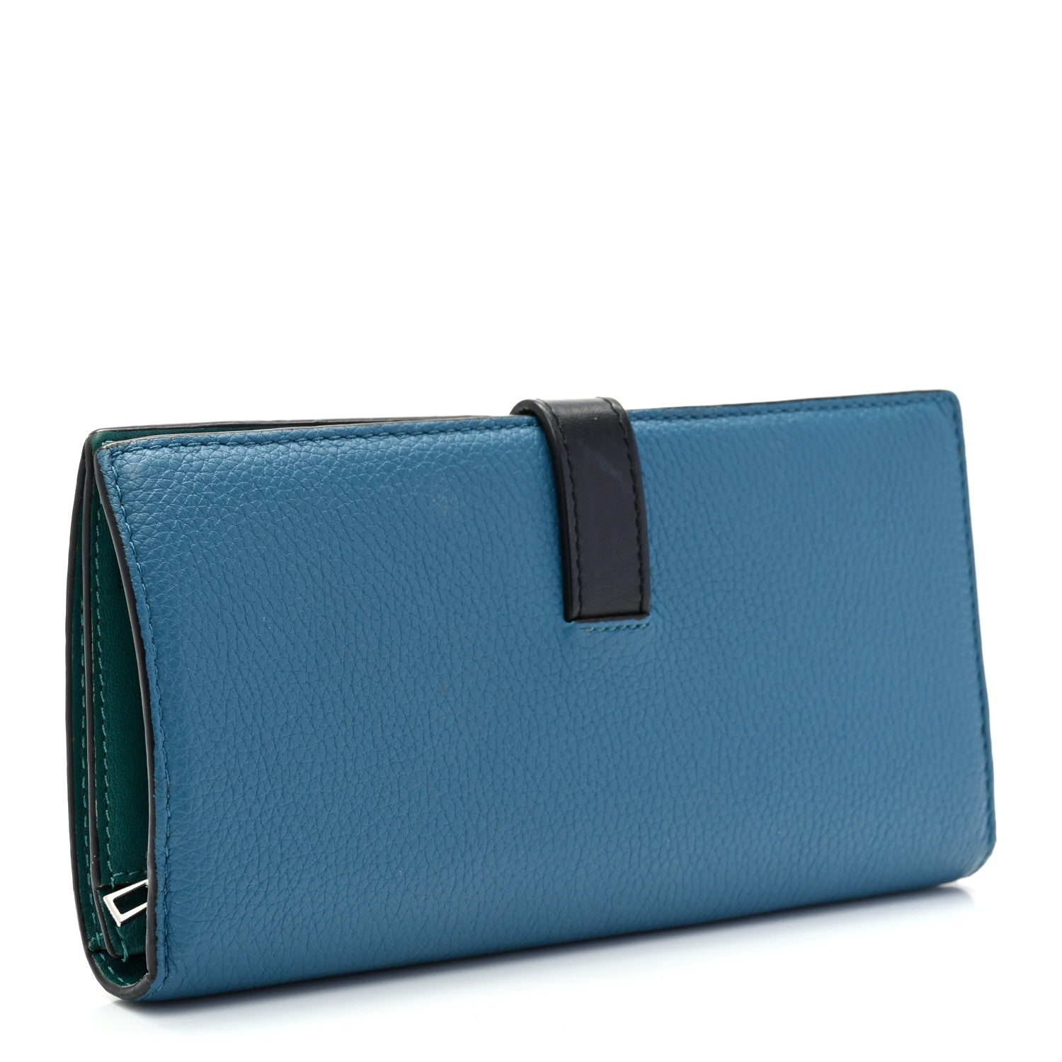 Loewe Grained Calfskin Large Vertical Wallet Blue Black 3 of 8