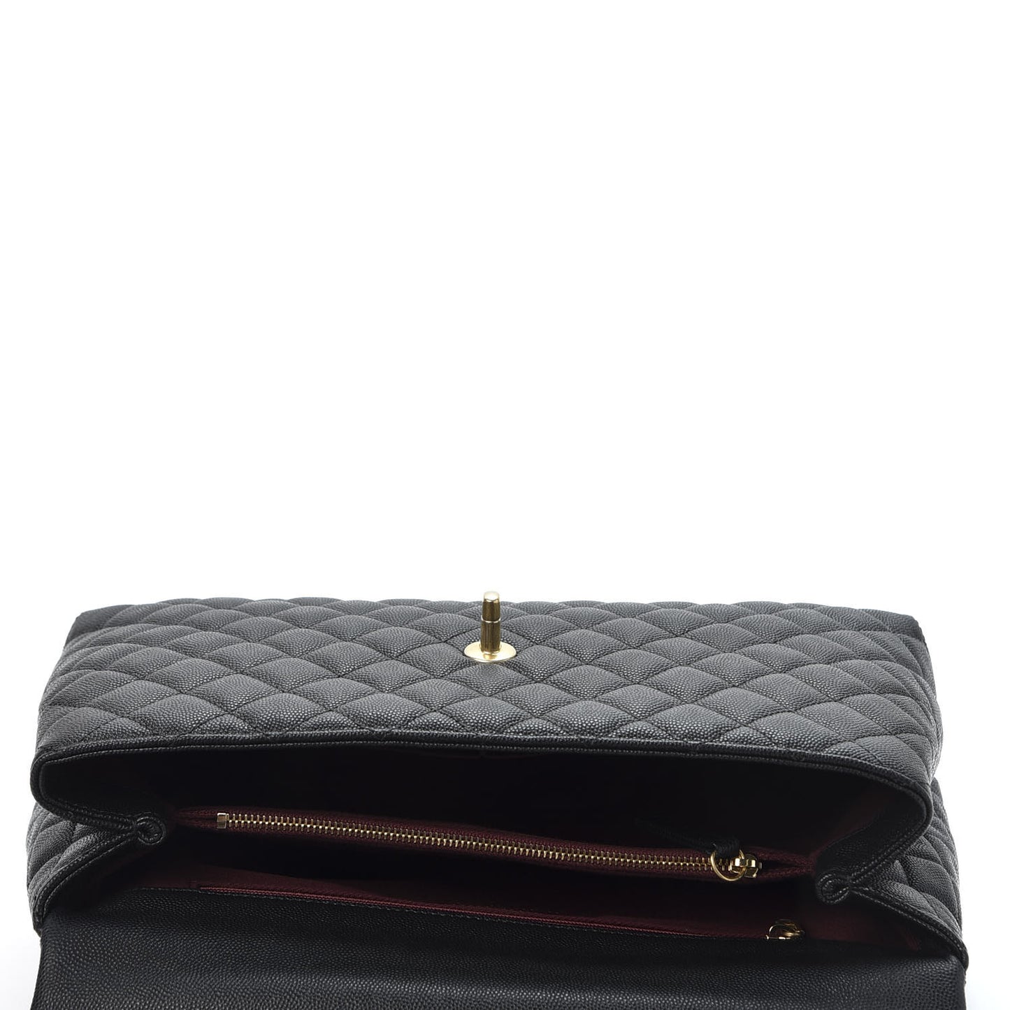Caviar Quilted Medium Coco Handle Flap Black