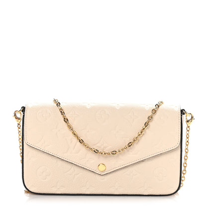 Louis Vuitton Empreinte Pochette Felicie Chain Wallet Cream 1 of 11