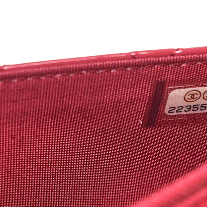 Chanel Patent Calfskin Quilted Boy Wallet On Chain WOC Pink 8 of 8