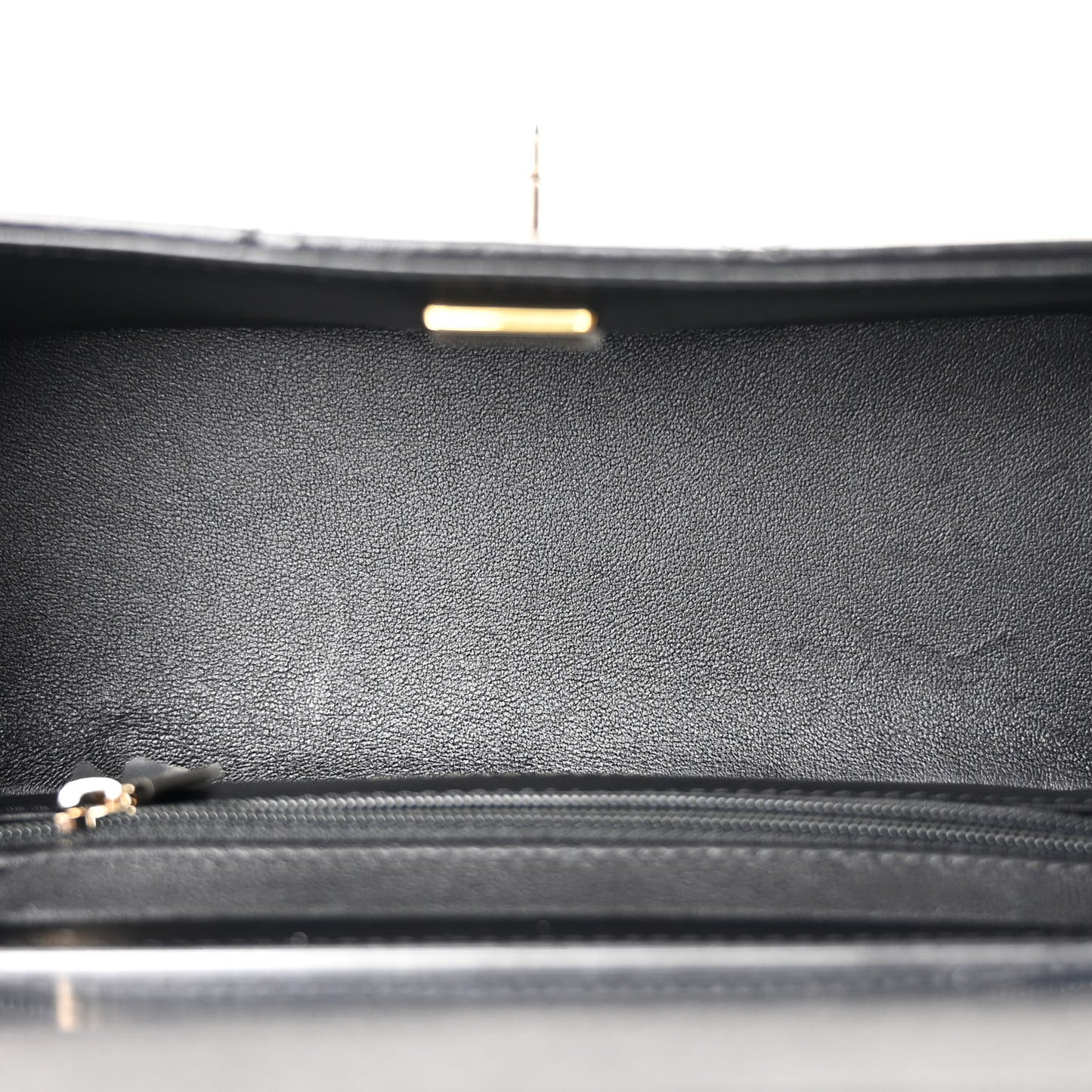 Shiny Calfskin Quilted Top Handle Box Bag Black