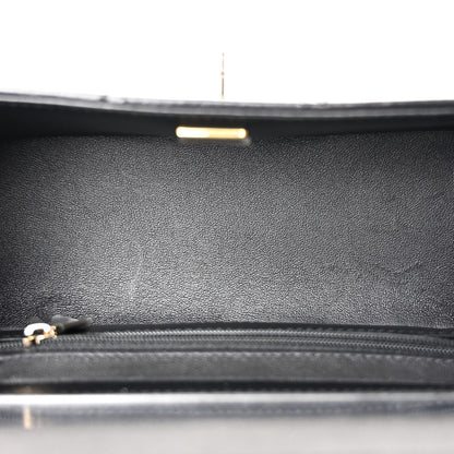 Chanel Shiny Calfskin Quilted Top Handle Box Bag Black 5 of 11