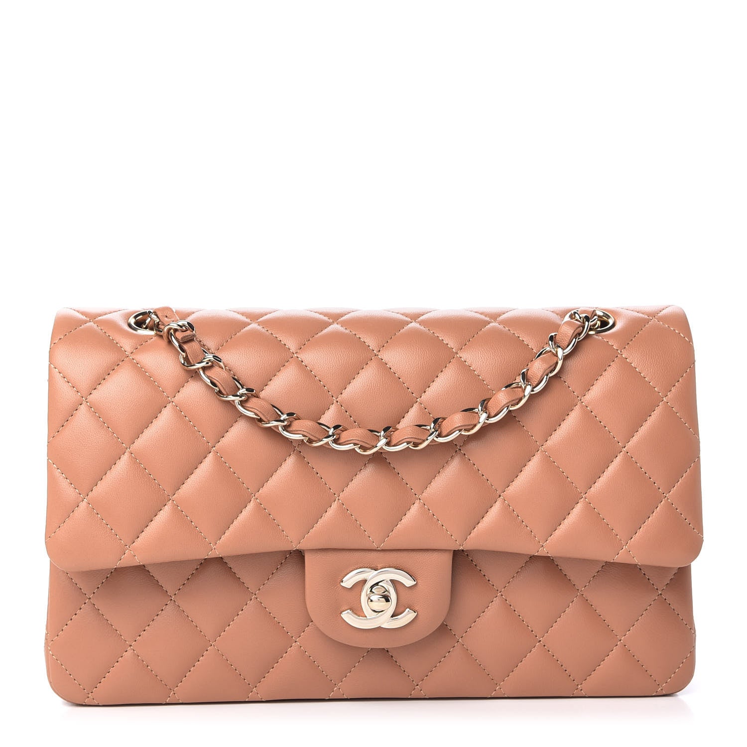 Chanel Lambskin Quilted Medium Double Flap Brown 1 of 10