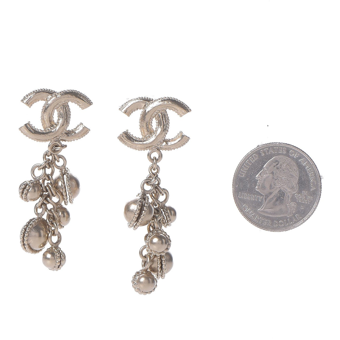 CC Dangle Earrings Matte Gold