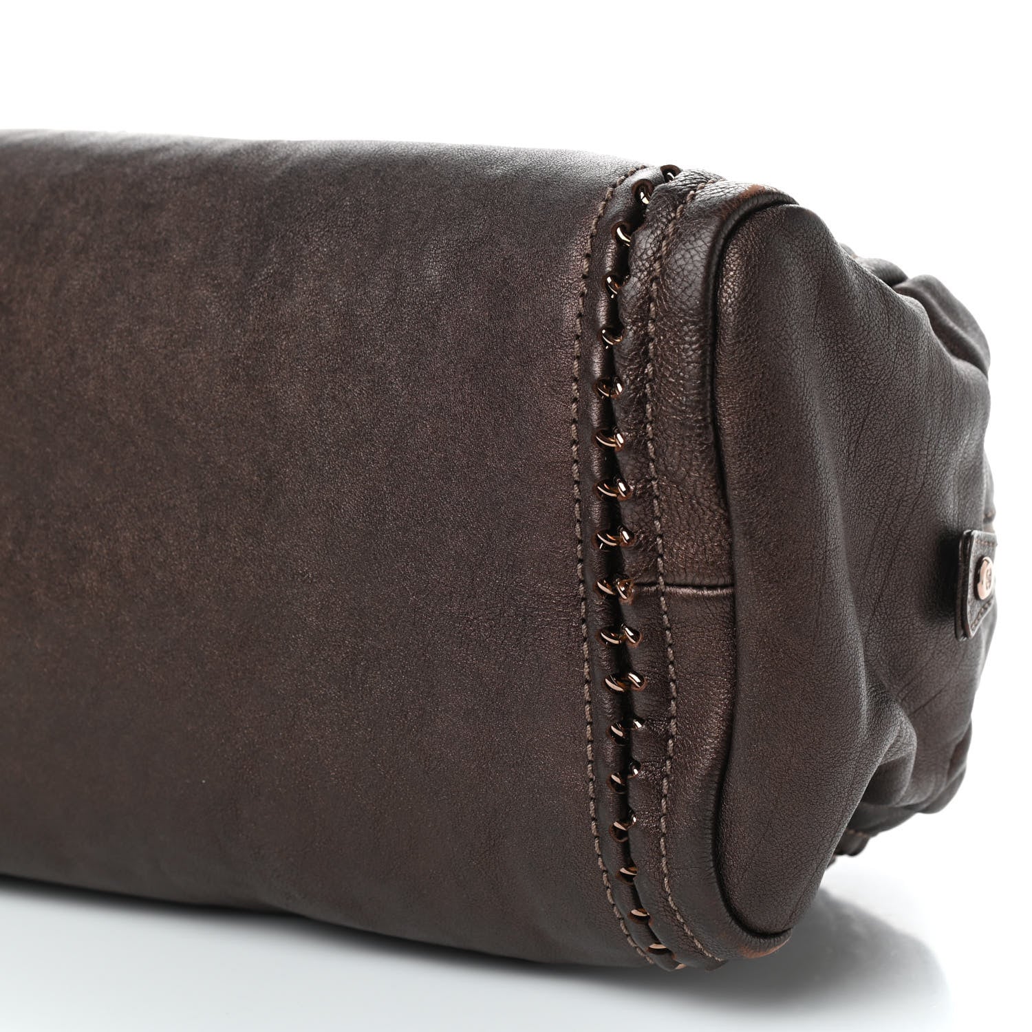 Chanel Metallic Goatskin Medium Luxe Ligne Bowler Bronze 6 of 8