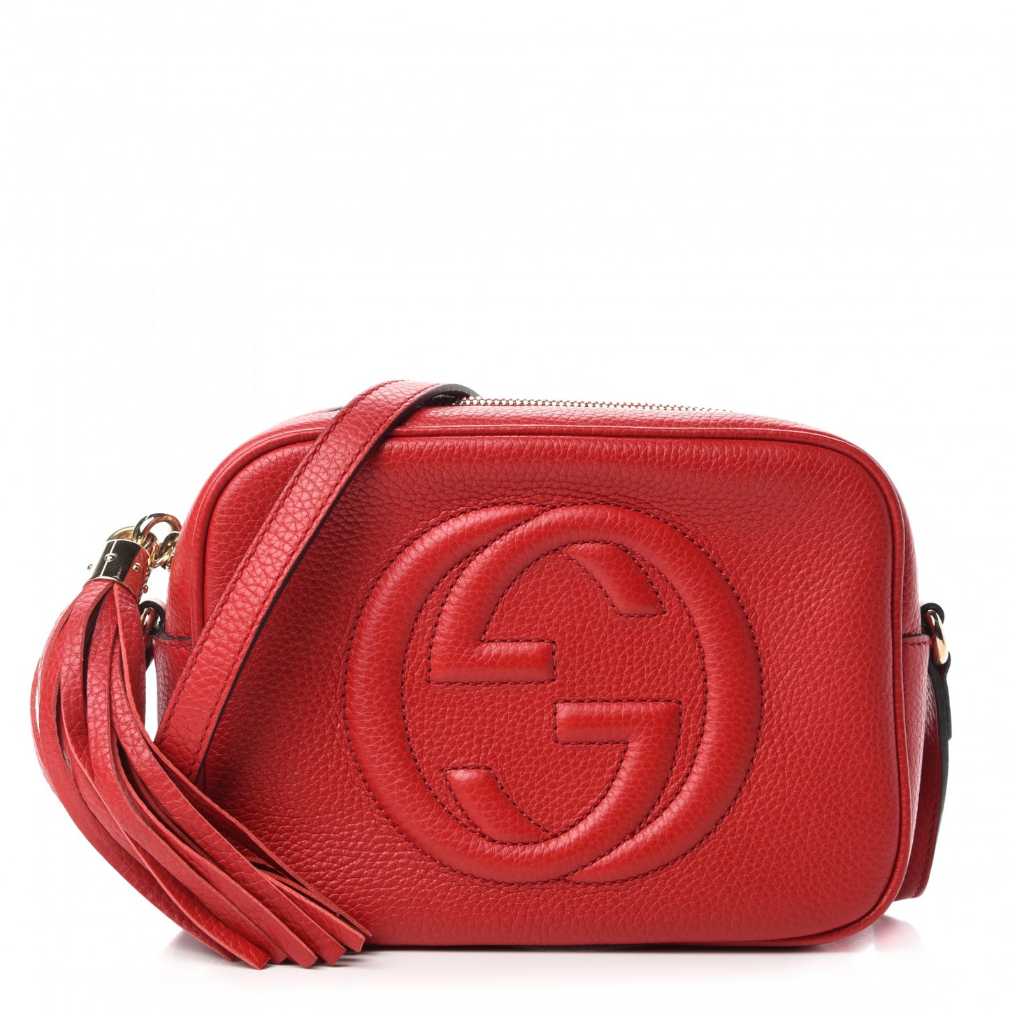 Pebbled Calfskin Small Soho Disco Bag Tabasco Red